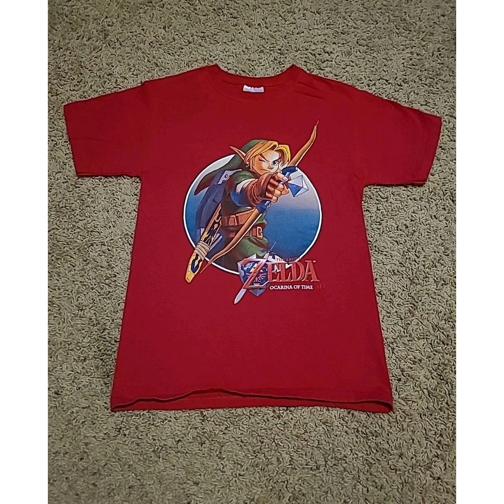 90s Vintage Zelda Ocarina Of Time Red Tshirt Small Hanes Heavyweight 100% Cotton